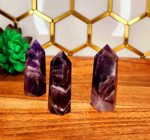 Chevron Amethyst Obelisk Tower - small 1.5-2.5 inches