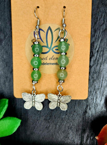 Green Aventurine Butterfly Earrings