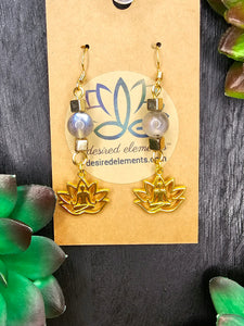 Labradorite Lotus Earrings