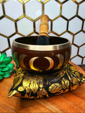 Tibetan Singing Bowl 4"D "Moon Cycles" with Striker & cushion