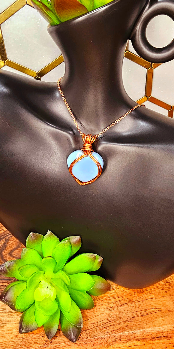 Blue Opal Mini Heart Pendant