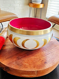 Tibetan Singing Bowl 5"D "Moon Cycle- white"  with Striker & Rubber Stand