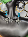 Blue Agate Dragonfly Earrings