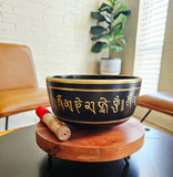 Tibetan Singing Bowl 7"D "Om Mani" with Striker & Rubber stand