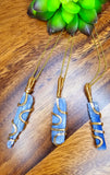 Blue Kyanite Gold Pendants