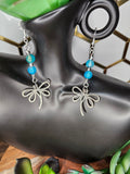 Blue Agate Dragonfly Earrings