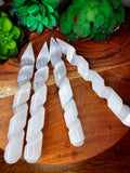 Selenite Spiral Wand 6"