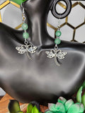 Green Aventurine Dragonfly Earrings