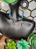 Blue Agate Dragonfly Earrings