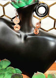 Copper Double Coil Hammered Earrings
