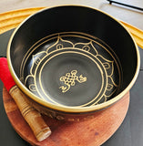 Tibetan Singing Bowl 7"D "Om Mani" with Striker & Rubber stand
