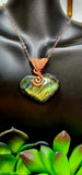 Labradorite Heart copper pendant