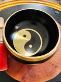 Tibetan Singing Bowl 5"D "Yin & Yang"  with Striker & Rubber Stand
