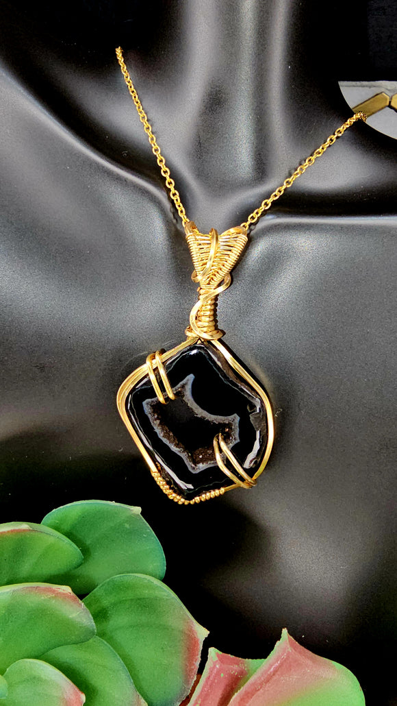 Black Window Druzy Agate Geode 10