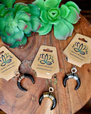 Crystal Crescent Moon Wire Wrapped Pendants