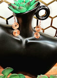 Copper Double Coil Hammered Earrings