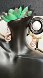 Copper Coil Hammered Earrings