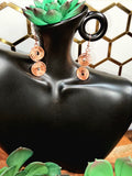 Copper Double Coil Hammered Earrings