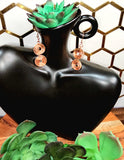 Copper Double Coil Hammered Earrings