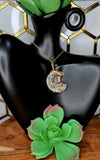 Clear Quartz Crescent Moon Pendant 1