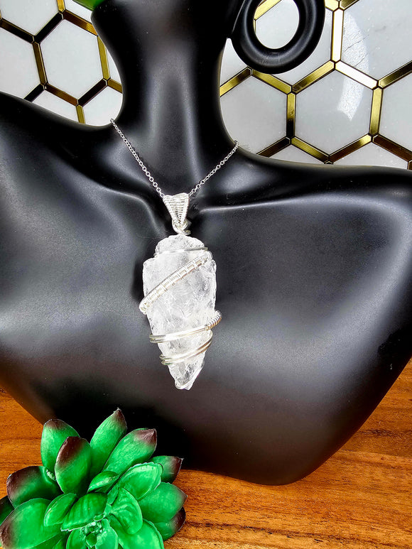 Clear Quartz Arrowhead Pendant 10