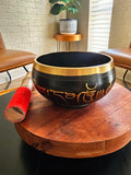 Tibetan Singing Bowl 5"D "Lotus"  with Striker & Rubber Stand