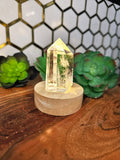 LED Crystal Display Wooden Base