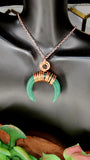 Crystal Crescent Moon Wire Wrapped Pendants