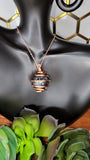 Pure Copper Wire Wrapped Crystal Sphere Pendants