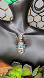 Pure Copper Wire Wrapped Crystal Egg Pendants