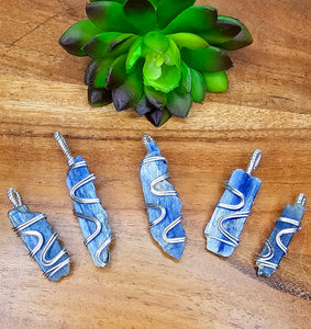 Blue Kyanite Silver Pendants