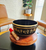 Tibetan Singing Bowl 7"D "Om Mani" with Striker & Rubber stand