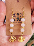 Lotus Rose Quartz Earrings 1