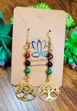African Tree of Life Earrings - gold