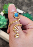 Blue Kyanite Snake Ring