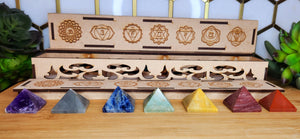 7 Chakra Pyramid Set w/Box (1.25" by 1" Pyramids)