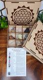 16 Gemstone Raw Tumble Gift Set w/Wooden Box