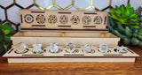 Crystal Quartz 7 Piece Sacred GOMETRIC Set w/Wood Gift Box